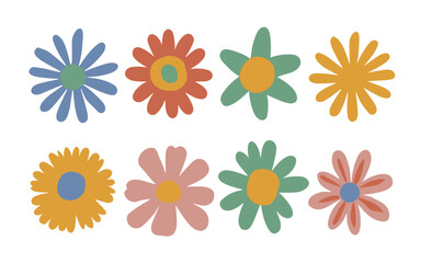Fototapeta na wymiar Abstract flowers vector clipart. Spring illustration.