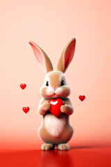 Obraz na płótnie Canvas Cute rabbit, Valentine21