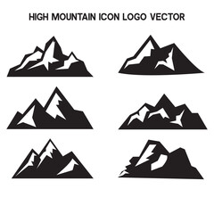 Mountains and cliffs icons Vector illustration.