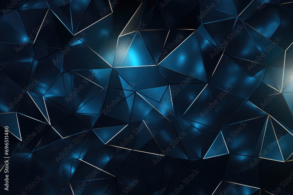 Poster A dark blue abstract background with a lot of cubes. Suitable for various design projects