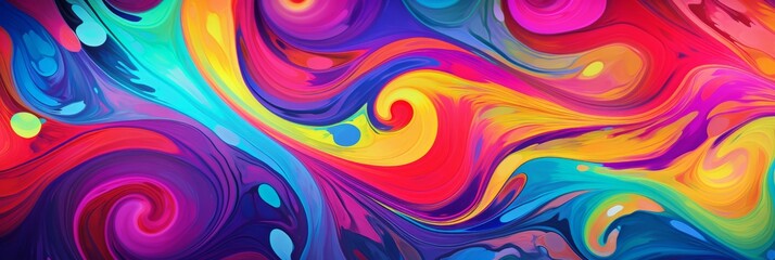 Abstract and psychedelic swirls of liquid paint. Bright acrylic background