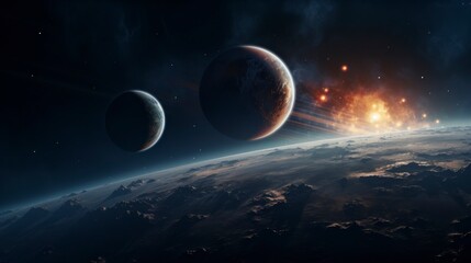 beautiful planets in the universe with stars in the background in high resolution © Marco