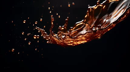 Foto auf Acrylglas coffee splash on black background.  © Lisanne