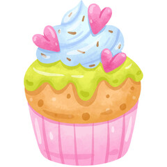 cream cake watercolor