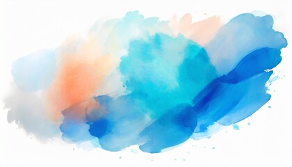 bright spot colored aquarelle blotch on isolated white watercolour splotch paint and ink smudges...