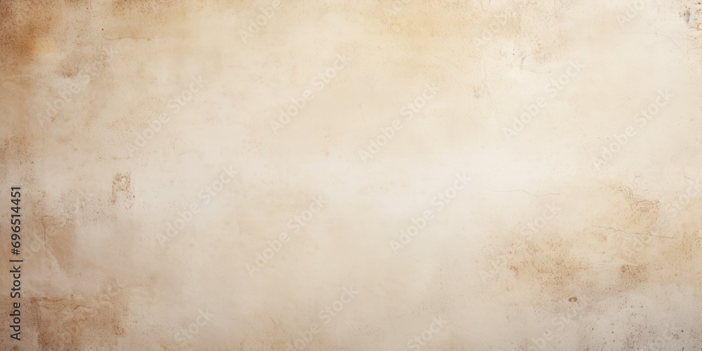 Poster a picture of a brown and white wall with a clock. suitable for interior design concepts