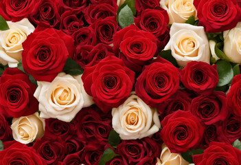 Vibrant Red Rose Bouquet for Background Use