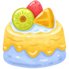 pudding cake watercolor