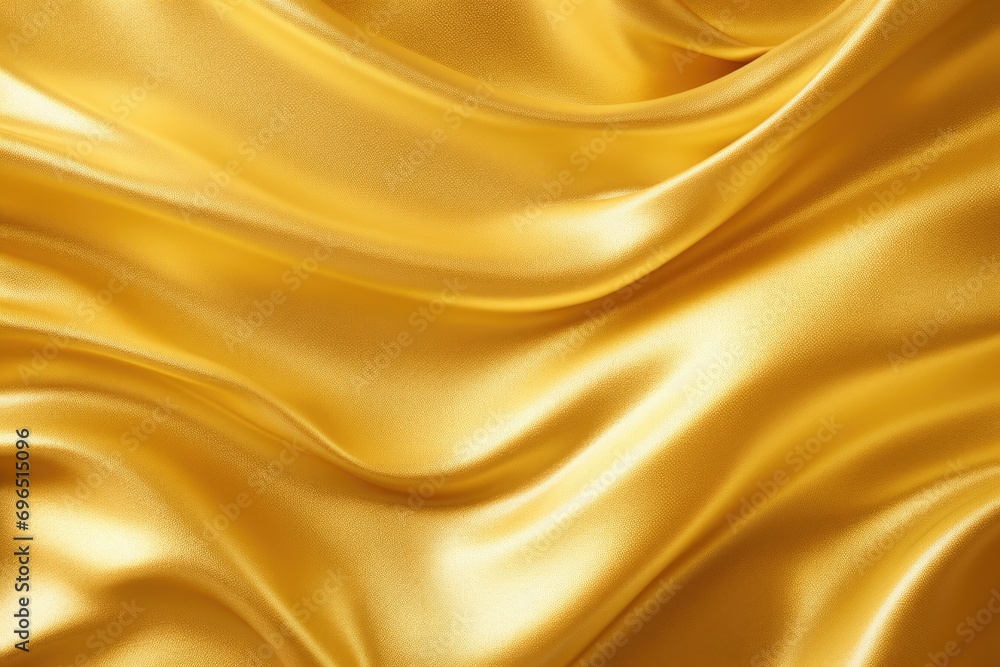 Poster A close up view of gold fabric. Perfect for adding a touch of elegance and luxury to any design or project