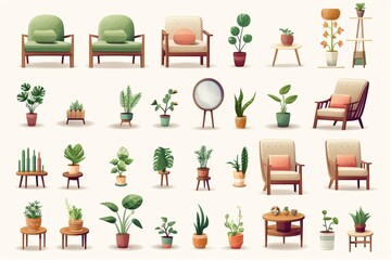 furniture icons set