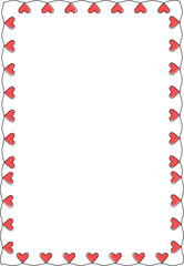 Obraz premium One line seamless heart border. Horizontal hearts frame . Hand drawing frame with a heart. Continuous line heart shape border. Hearts decoration for Valentines, women, mother day.