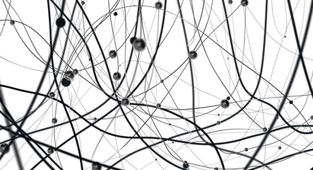 Abstract technology futuristic network - fantasy plexus background. 3D rendering