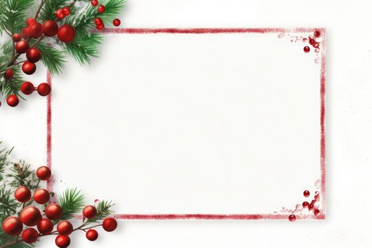 Festive Christmas Frame With Red And Green Borders, Perfect For Showcasing Holiday Photos