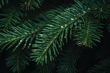 Fototapeta na wymiar Close Up Of Textured Fir Tree Brunch For Christmas