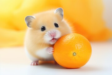 Cute Animal With Peachyorange Ball Or Toy For Pet Playtime