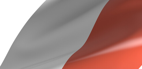 Waving flag of Poland. Independence Day November 11, Poland. Red and white fabric texture for