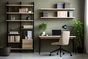 Home Office Setup Wellorganized Home Office With Sleek Desk And Computer