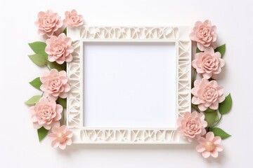 Mothers Day Frame, Frame With Flowers And Loving Message For Mom