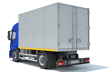 Transporter Box Truck 3D rendering on white background