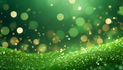 green christmas particles and sprinkles for a holiday event background with sparkles and glitters
