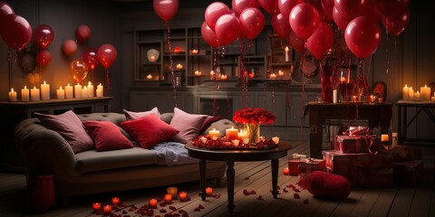 Valentine day decoration at home