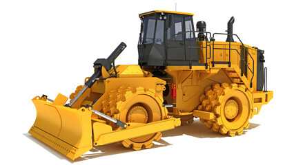 Soil Compactor 3D rendering on white background