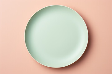 Fototapeta premium empty plate on a pink background