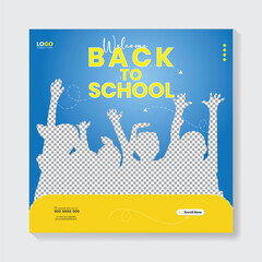 free vector school admission social media poster template  