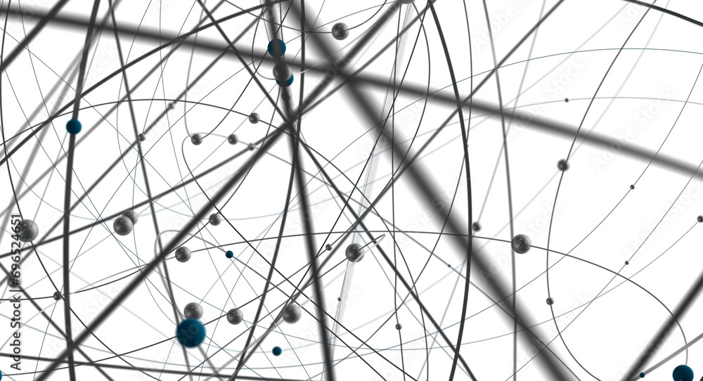 Aufkleber Abstract digital connection dots and lines. Technology background. Network connection structure. Plexus effect. 3d