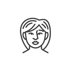Woman face line icon