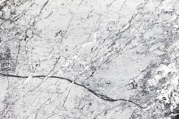 Gray cement background. White marble. Black veins texture. Geology flat background. Natural stone rock structure. Crack lines texture. Bright marbling effect. Granite background.