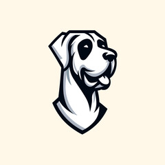 Great Dane Dog Mascot Logo Illustration