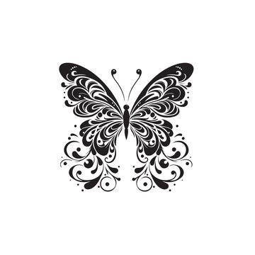 Intricate Butterfly Silhouette - Artistic Representation of Winged Splendor
