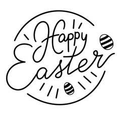 Happy Easter inscription. Handwriting text banner concept Happy Easter. Hand drawn vector art