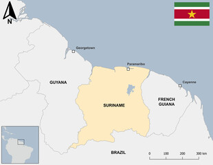 Map of Suriname 