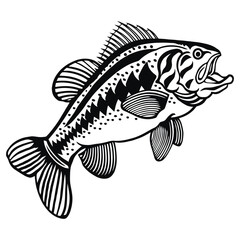 Largemouth Bass - American Fishes - Logo Fish