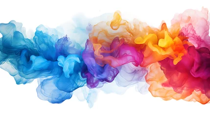 Crédence de cuisine en verre imprimé Ondes fractales Light color, watercolor tie dye, white background, bright colors, smoke. colorful background