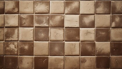 old brown tile wall background texture