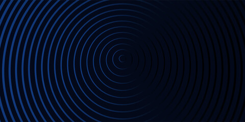 Abstract glowing circle lines on dark blue background. Geometric stripe line art design. Modern shiny blue lines. Futuristic technology concept. Suit for poster, cover, banner, brochure, arts