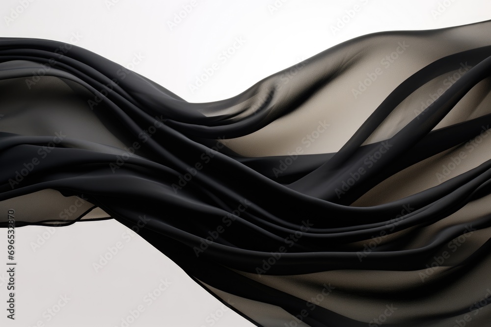Poster A detailed close up of a black fabric with a clean and crisp white background. This versatile image can be used for various design projects