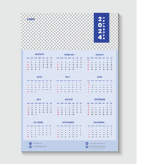 one page wall calendar design template