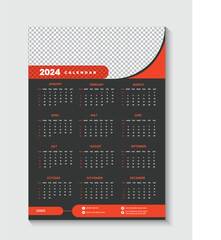 one page wall calendar design template