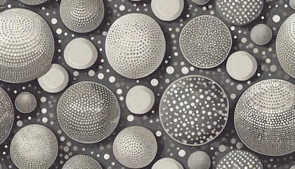 spheres cool seamless pattern trend vector dot work classy abstract background endless trendy abstraction textile print for cloth or linen repetitive orbs wallpaper trendy halftone art illustration - obrazy, fototapety, plakaty