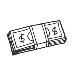 stack of money cartoon illustration isolated on white
