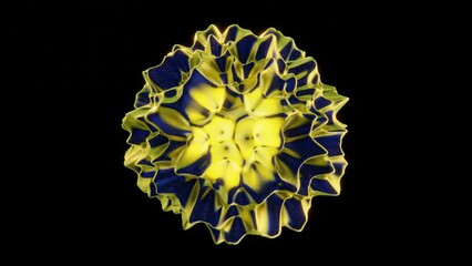 Abstract animation of 3D morphing star shape fluid nepn liquid chrome glitter metallic effect sphere seamless loop 30 fps 4K video for fashion advertisement - Powered by Adobe