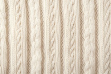 Close-up Texture of White Cable Knit Sweater