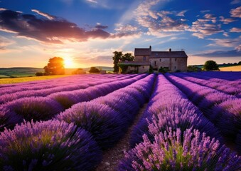 lavender field, french countryside, 