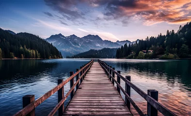  A pier by a lake in the mountains © lutsenko_k_