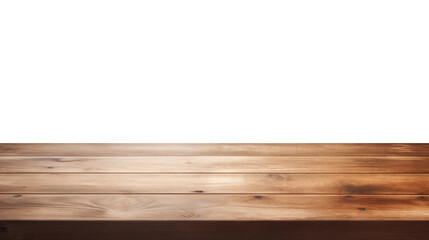 Realistic wooden table, isolated on transparent background, for product promotion placement, marketing display product, png