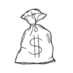 Fototapeta premium Doodle style money bag finance and business vector illustration